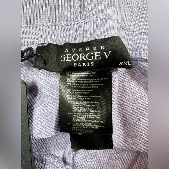 Avenue George V Paris Mens Drawstring Shorts Lila Rhinestone Skull Size 3XL - Picture 11 of 11